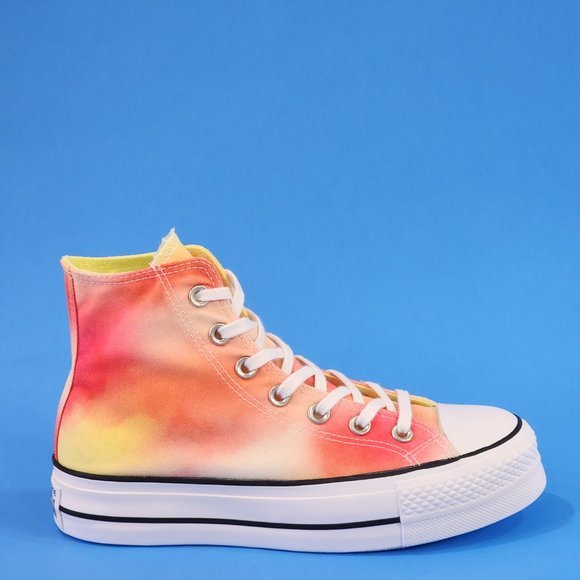 Converse CTAS Hi Lift Poppy Glow/White/Black Women's Platform Sneakers 572572C - Picture 2 of 6